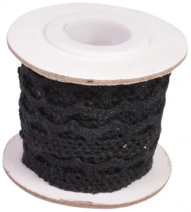 Infinity Hearts Spitze/Spitzenband Schwarz 12mm 2,5m