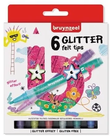 Bruynzeel Kids Glitter Filzstifte 6 Stk.